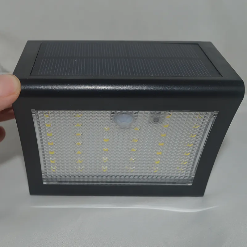 Luz de parede led movida a energia solar, à prova d'água, luzes de segurança, sensor de movimento pir, lâmpada de parede solar para jardim, pátio, garagem, dec5359974