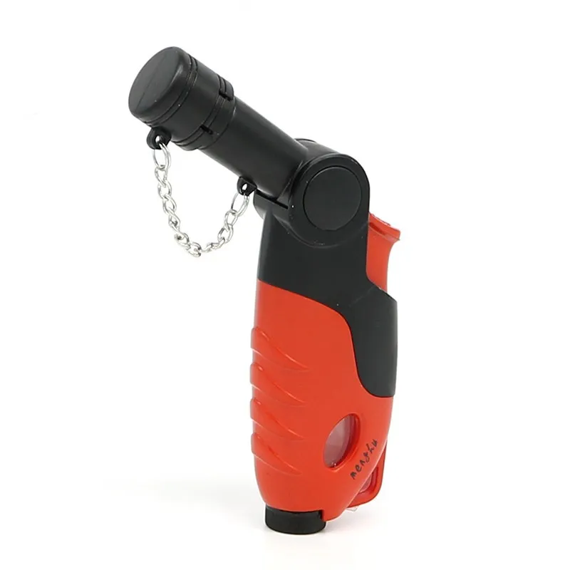MF256 Windproof Smoking Metal Lighter gas Jet 1300 Torch Lighter with Strap - Random Color NO GAS