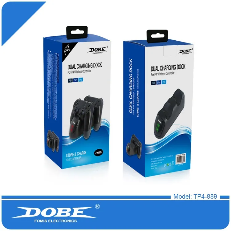 PS4 Slim Pro 무선 컨트롤러 도킹 스테이션 USB 이중 충전기 Dock TP4-889 용 Dobe 듀얼 충전 도크