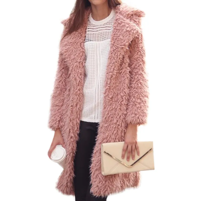 Open front lamb wool coat deals