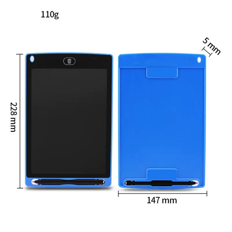 8.5 인치 LCD 쓰기 태블릿 드로잉 보드 칠판 필기 패드 어린이를위한 선물 종이없는 메모장 정제 메모 업그레이드 된 펜 25168D