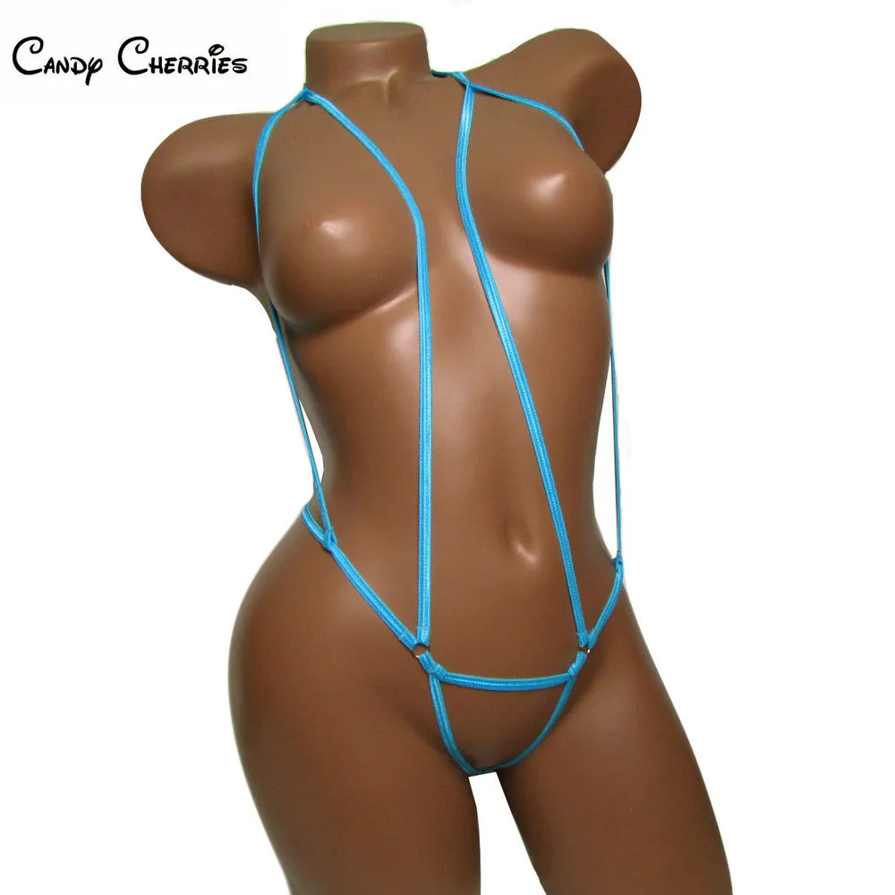 Candy Cherries Bandage Women Extreme Sexy Erotic Micro Bikini Öppna Crotch Underkläder Underkläder Set Rope Sexy Underkläder G-String S18101509