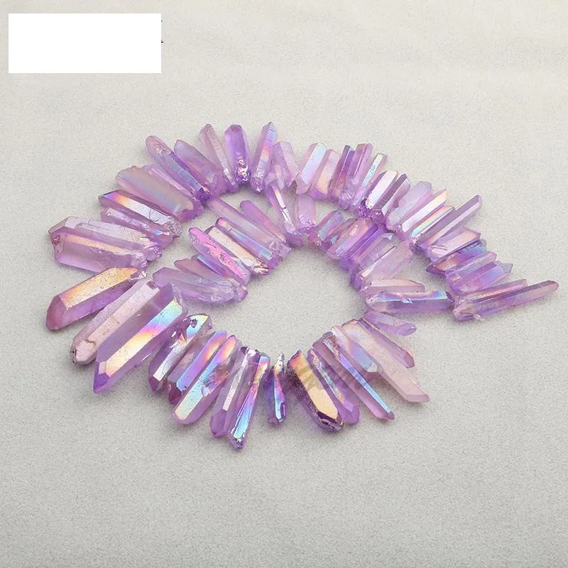50g Titanium Clear Quartz Pendant Natural Raw Crystal Wand Point Rough Reiki Healing Prism Cluster Necklace Charms Craft