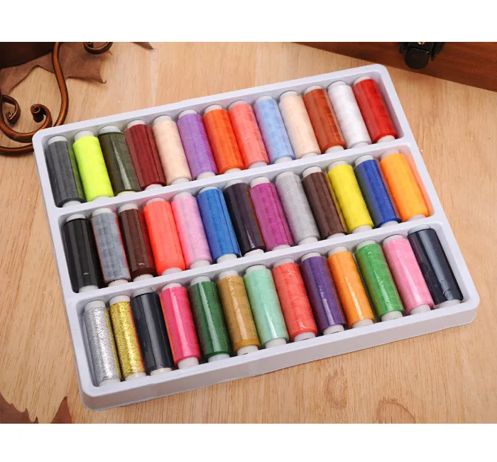 39roll set NO402 Mixed Color Sewing Thread Spolyester Sewing Supplies For Hand Machine Thread to sew 269R