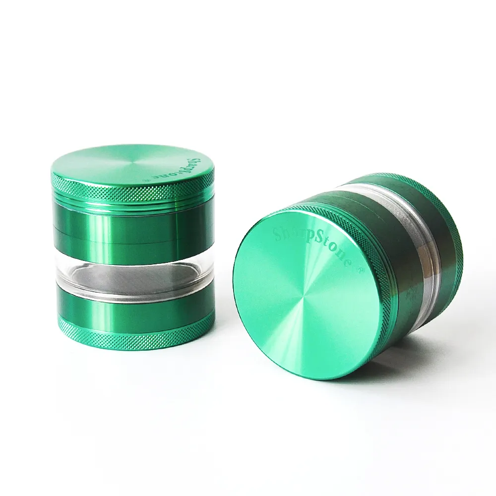 2.5inches Acrylic Hard Plastic tobacco Herb Grinder 4 layers Aluminum Alloy Grinder Smoking Accessory