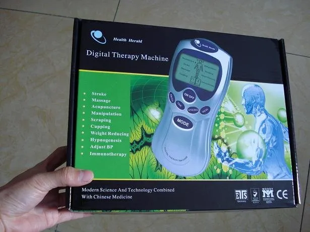 LCD Tens Unit Acupuncture Digital Therapy Machine Massager Pain Therapy +4 pads+4-way wires with AC Adapter