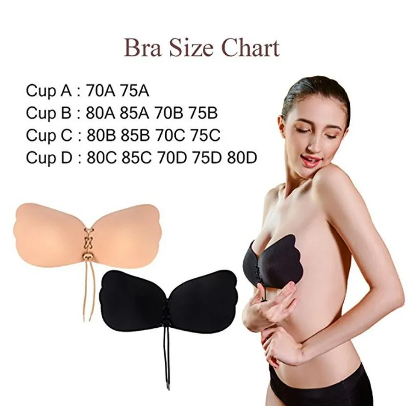 Womens Invisible Lift Sticky Breathable Strapless Front Button Bra Silicone  Bras