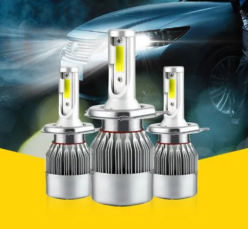 Super Bright 2Units 55W COB LED-bilens strålkastare Chips Lampa hög / låg stråle H1, H3, H4, H7, H8, H9, H11,9005,9006,9012