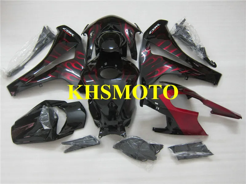 Rote Flammen schwarzes Verkleidungsset für HONDA CBR1000RR 08 09 10 11 CBR-1000RR CBR 1000RR 2008 2009 2010 2011 Motorradverkleidungsset