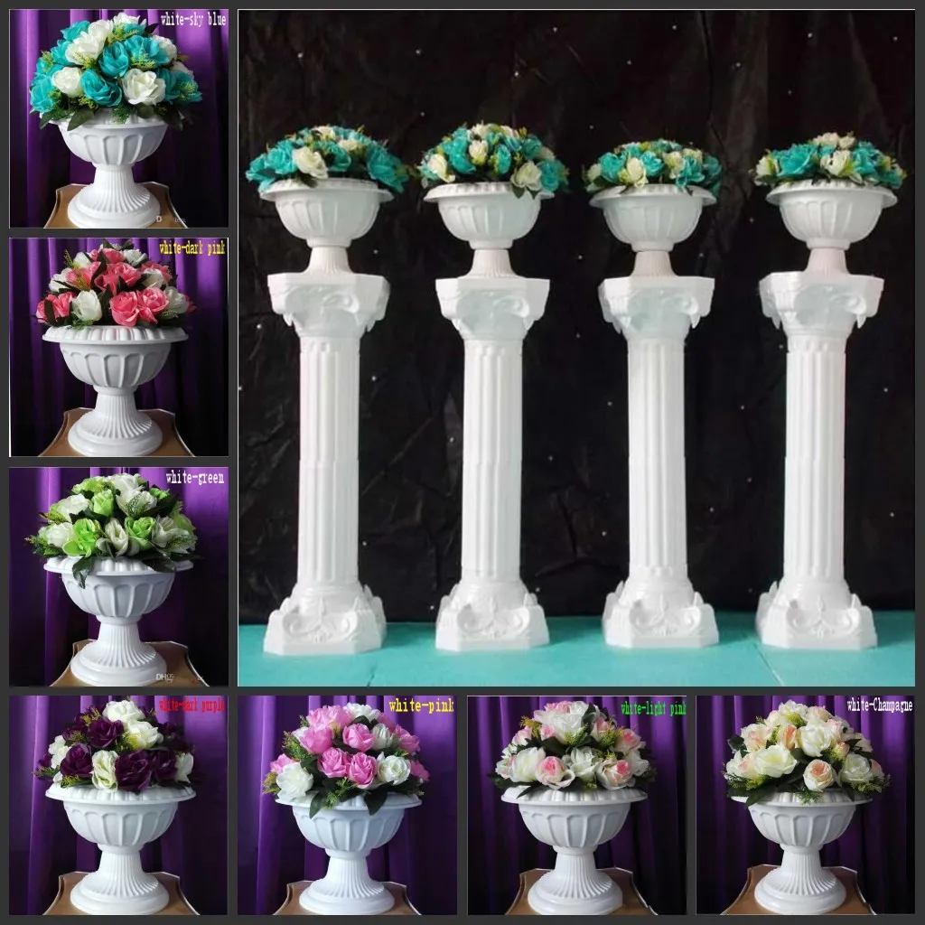 36 pièces tête de fleur pour un Bouquet mode mariage colonne romaine route conduit fleurs pour mariage toile de fond décorations