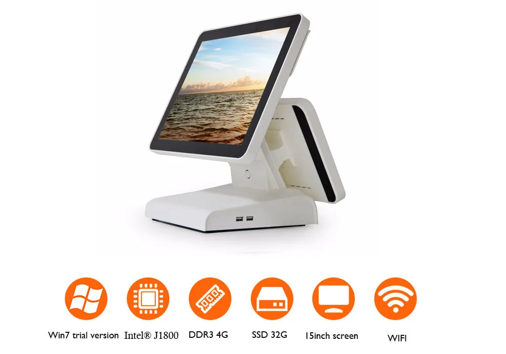 HSPOS 15.6 inch Dual Screen POS System Cash Register for Restaurant and ...