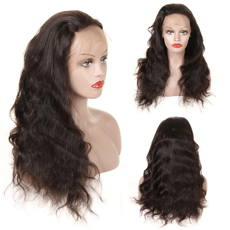 360 Full Lace Human Hair Wigs Pre Plucked Body Wave Malaysian Peruvian Malaysian Virgin Hair Full Lace Wigs For Black Women Natural Color