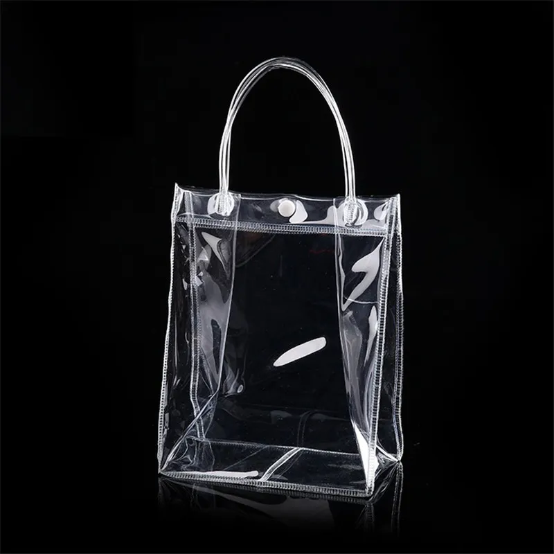 8 Size plastic gift bag environmentally friendly with snap PVC transparent bag plastic bag LZ1438