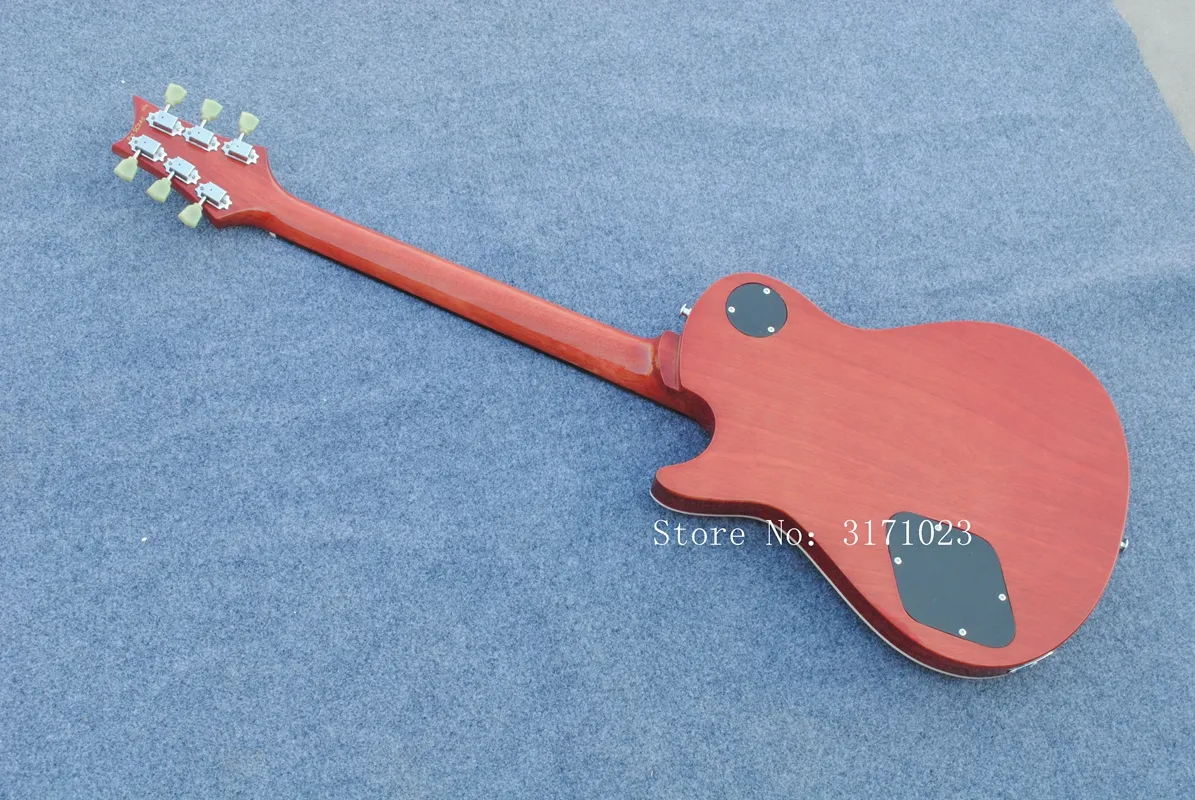 Hot Sale guitarra elétrica alaranjada com Flame Bege Veneer e Chrome Hardwares e pode ser alterado