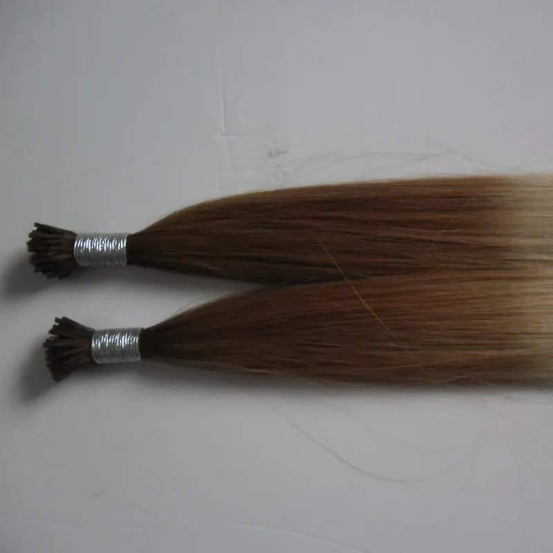 T8/613 Two Tone Straight Ombre Keratin Human Fusion Hair Machine Made Remy Nail I Tip Capsule Human Hair Extension