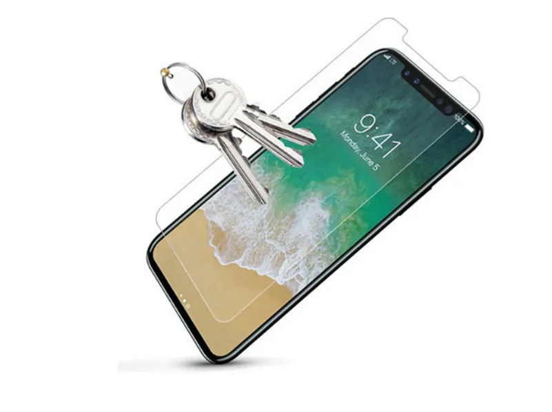 Nouveau protecteur d'écran en verre trempé Film de protection 9H dureté Explosion Shatter Film protecteur pour iPhone X 8 7 Plus 6S 5 5S Samsung S8 S