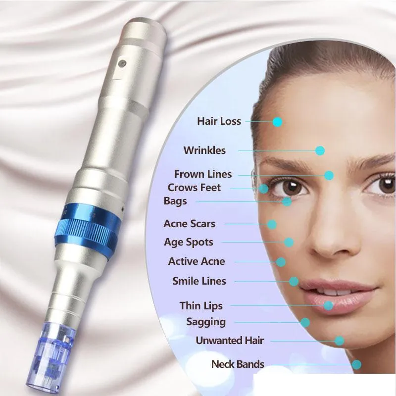 Wireless Powerful Ultima A6 Microneedle Dermapen Dermastamp Meso 12 Needles Dr pen Replaceable Cartridge EU US UK AU plug CE