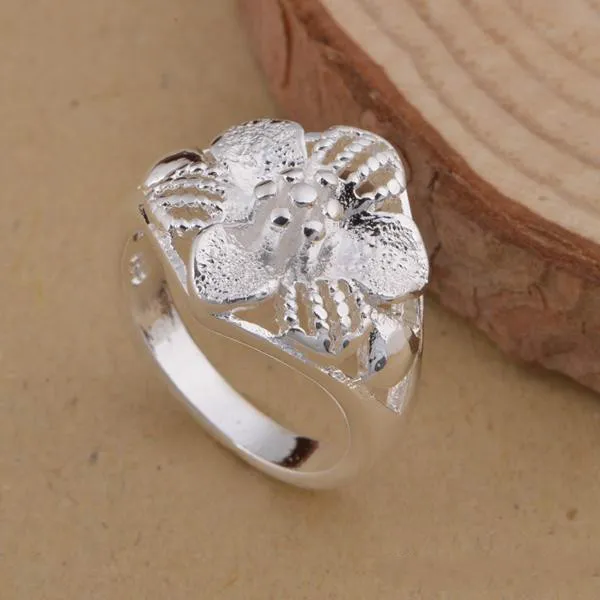 Mixed style 925 Sterling silver flower finger ring fashion jewelry new design Christmas gift for women 