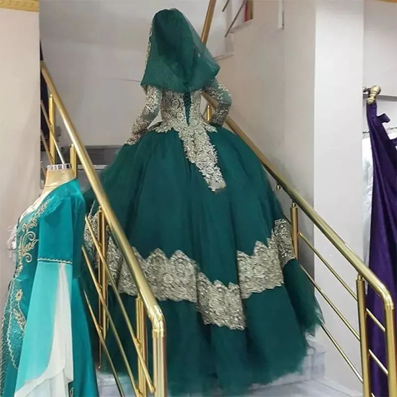 Islamic Bridal Dresses: Elegant Green Wedding Gown With Gold Lace, High Neck, Long Sleeves, Sweep Train Modest Muslim Bridal Gown From Dress_1st, $201.01 | DHgate.Com Islamic Bridal Dresses: Elegant Green Wedding Gown With Gold Lace, High Neck, Long Sleeves, Sweep Train Modest Muslim Bridal Gown From Dress_1st, $201.01 | DHgate.Com