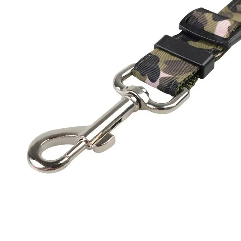 Camo/Leopard Print Small Dogs Car Safety Säkert bälte Valp Pet Cat Life Belt koppel som används för krage sele za6035
