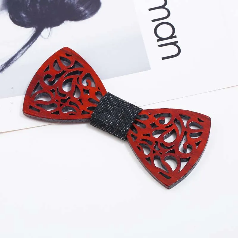 Noeud papillon en bois 6 styles Fait main Vintage traditionnel Bowknot Pour affaires paty Mariage produit fini Nœud papillon en bois Pour adultes