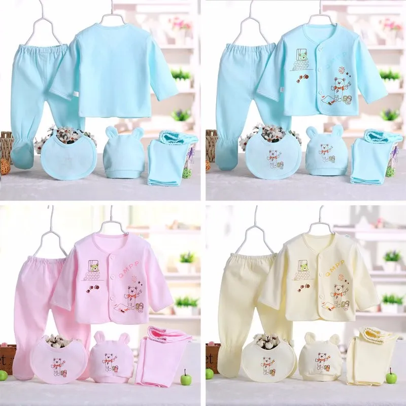 03 maanden Lente herfst herfst Mooie beer pasgeboren babyjongens meisjes kleding 2018 baby unisex katoen set peudle kleding1492730