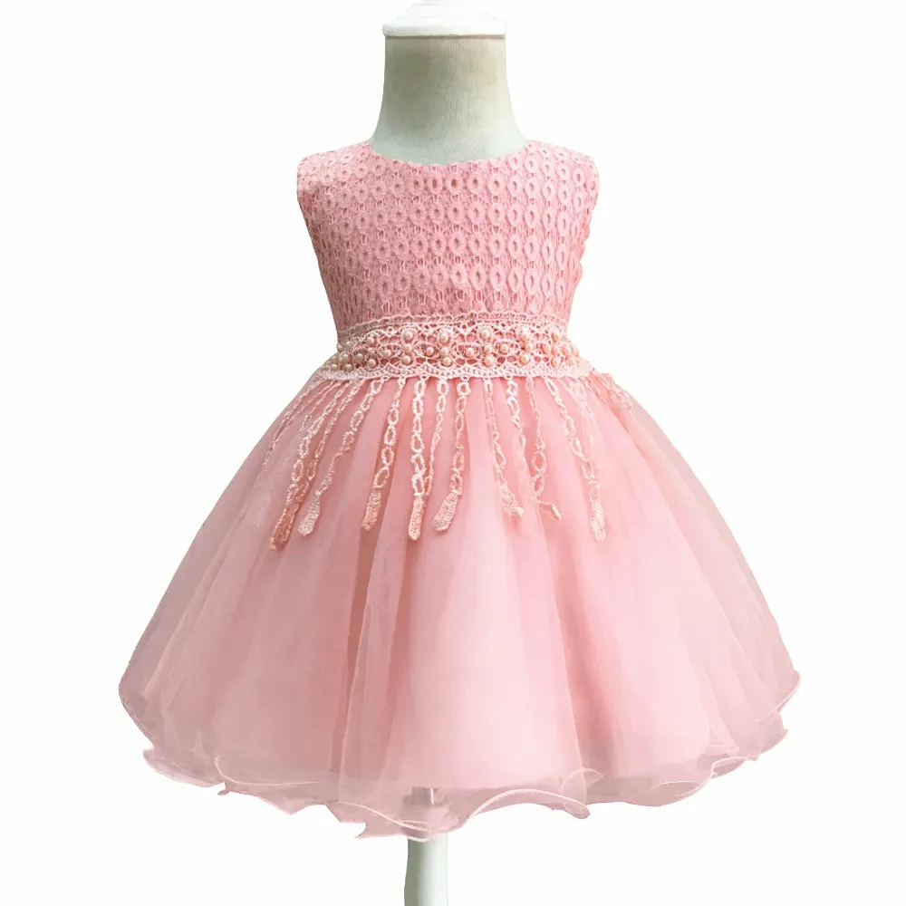 어린 소녀 드레스 2018 유아 어린이 생일 침례 Tutu Princess Dress for Baby Girl 옷 0 1 2 년 어린이 옷