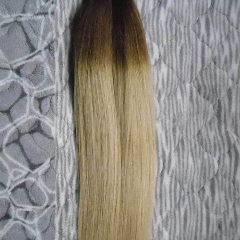 100 % människohår Ombre T1B/613 Blond Keratin Stick Hårförlängning 100g Rak Flat Tip Pre Bonded fusion hårförlängningskapslar 10