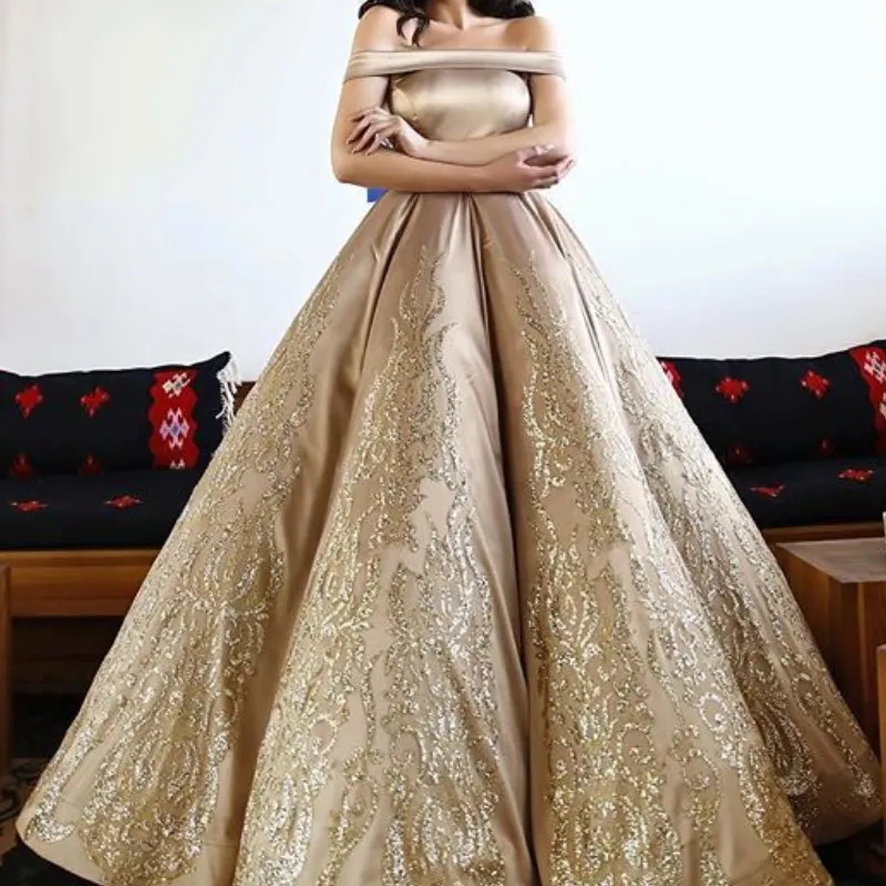 green emerald velvet dress Lady Black Tie - Rosaline Gown - Black - Floral Off The Shoulder Gown main image 0