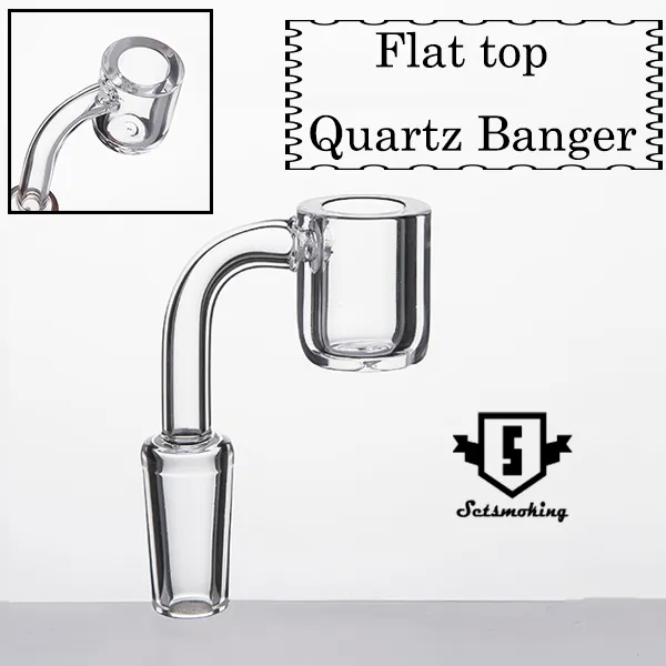 Raucherzubehör 4 mm flache Oberseite, Quarz-Banger, kuppelloser Nagel, 10, 14, 18 männlich, weiblich, 90-Grad-Nägel 643-Q