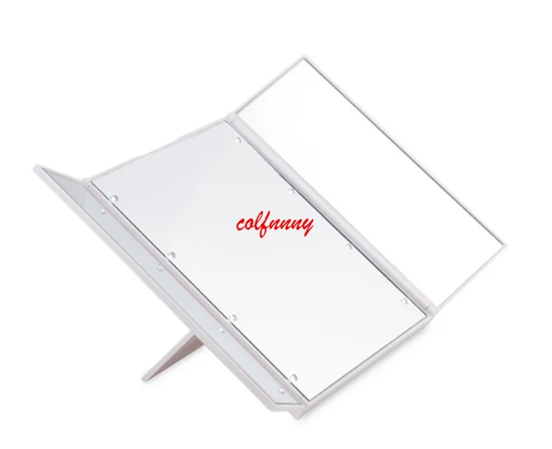 by ems or dhl Vanity Folding Travel Illuminated Make Up Dressing Desktop Mirror W/ 8 LED Light