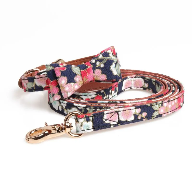 Halsbanden Japanse stijl halsband Hondenbandana's Leuke vlinderdas Driehoekige binder voor kleine huisdieren Katoenen halsbanden gesp huisdieraccessoires 1221639