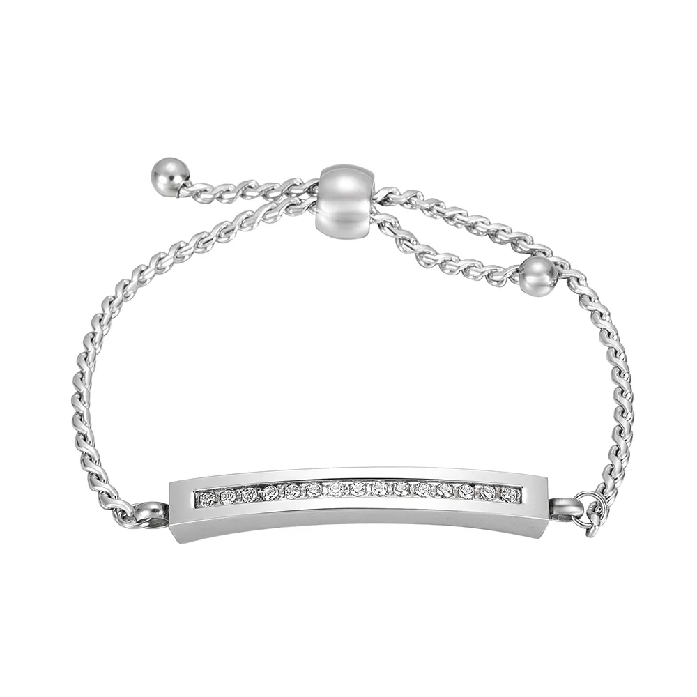 Rostfritt stål Bracelet Cremation Smycken Crystal Memorial Ashes Keepsake Urn Funeral Casket Kvinnors Armband IJB6998