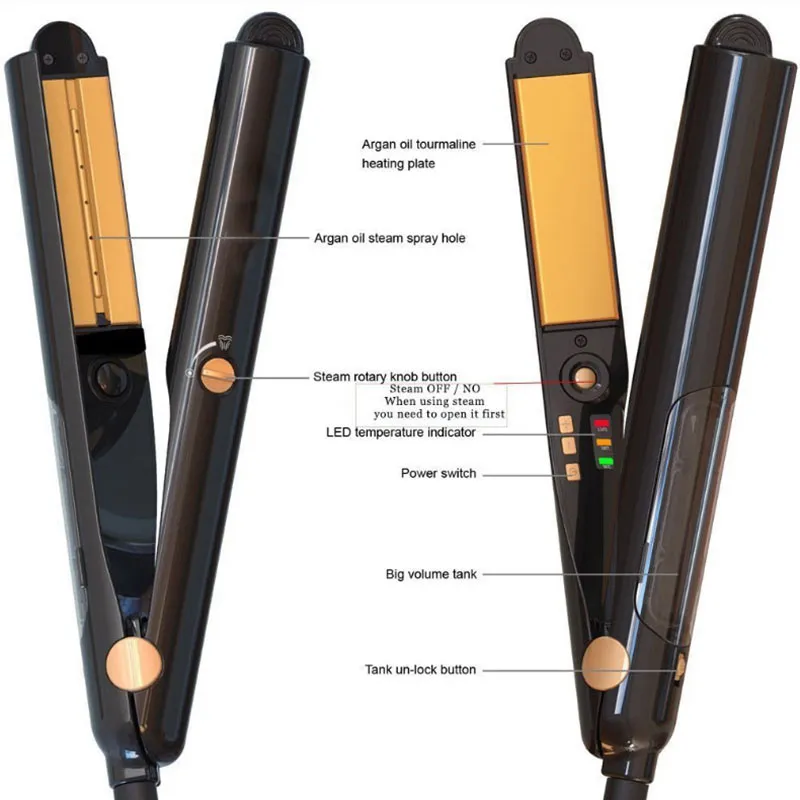 HS003 Professional Infusion Steam Hair Straightener Flat Iron With