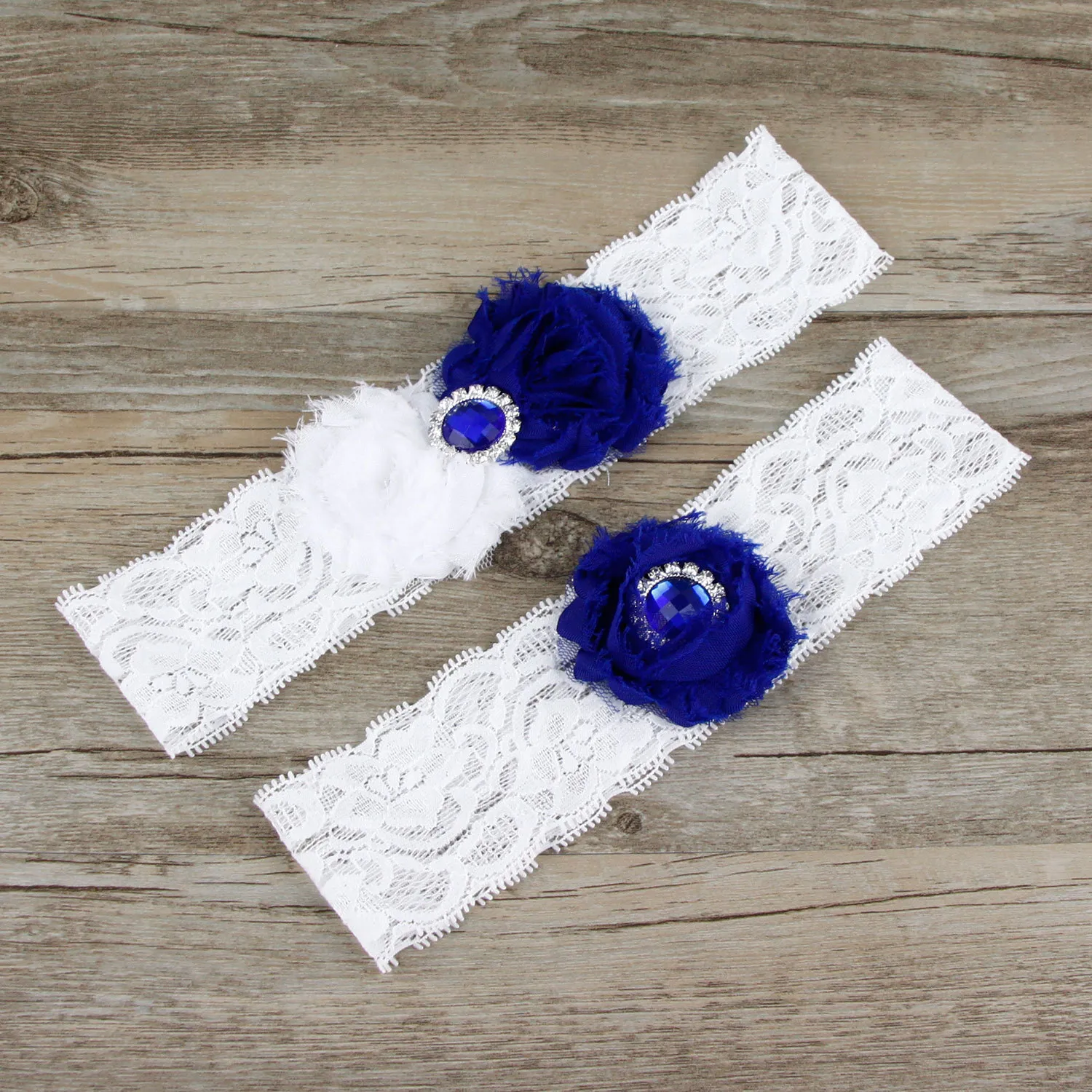 set Royal Blue Chiffon Flowers Bridal Leg Garters Prom Garter Bridal Wedding Garter Belt Faux Pearls Size 1721 inch6892700