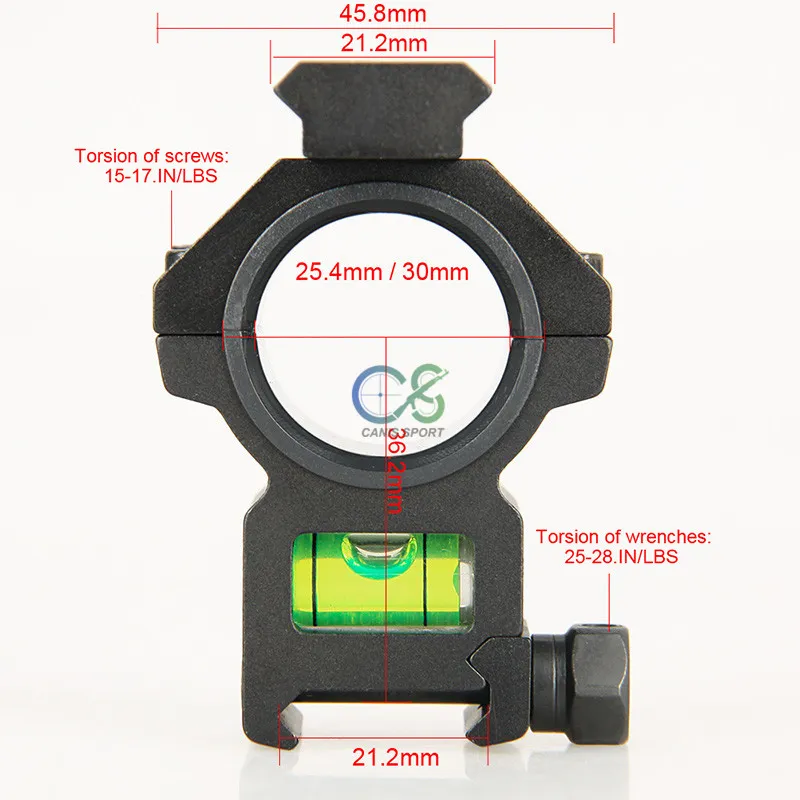 新しい到着25.4mm-30mmライフルスコープマウントフィットサイドレールブラックカラーが付いている21.2mmレールCL24-0199