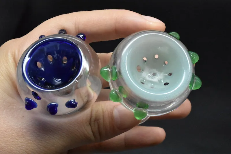 HEISS auf Glasschalen für Bongs mit Wabensieb, runde Farbe, weiblich, männlich, 14 mm, 18 mm, gemeinsames Rauchzubehör für Bongs, Wasserpfeifen