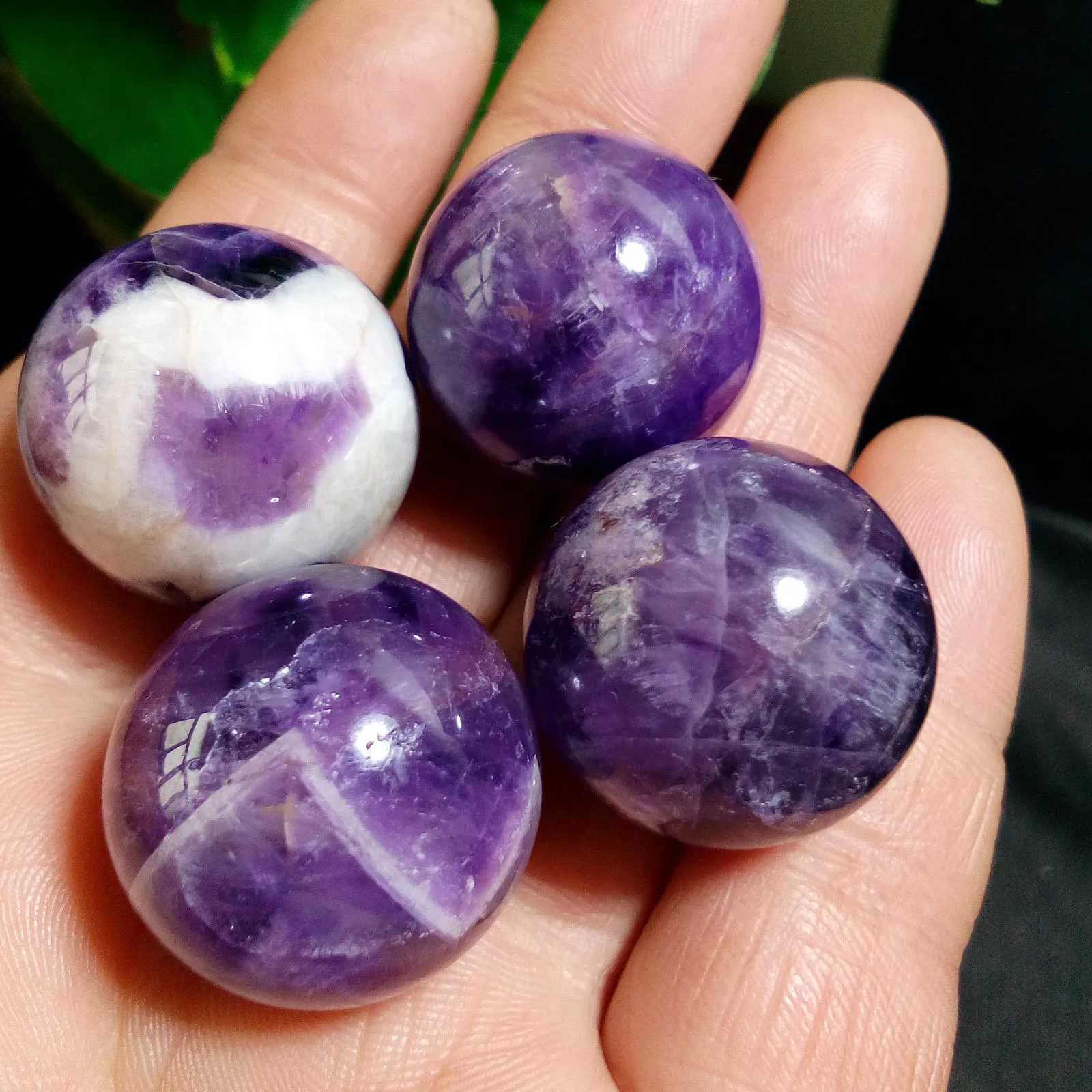 21-22 mm 4 pezzi NATURAL Dream Amethyst Sfera di cristallo sfera Orb Gem Stone guarigione come regalo