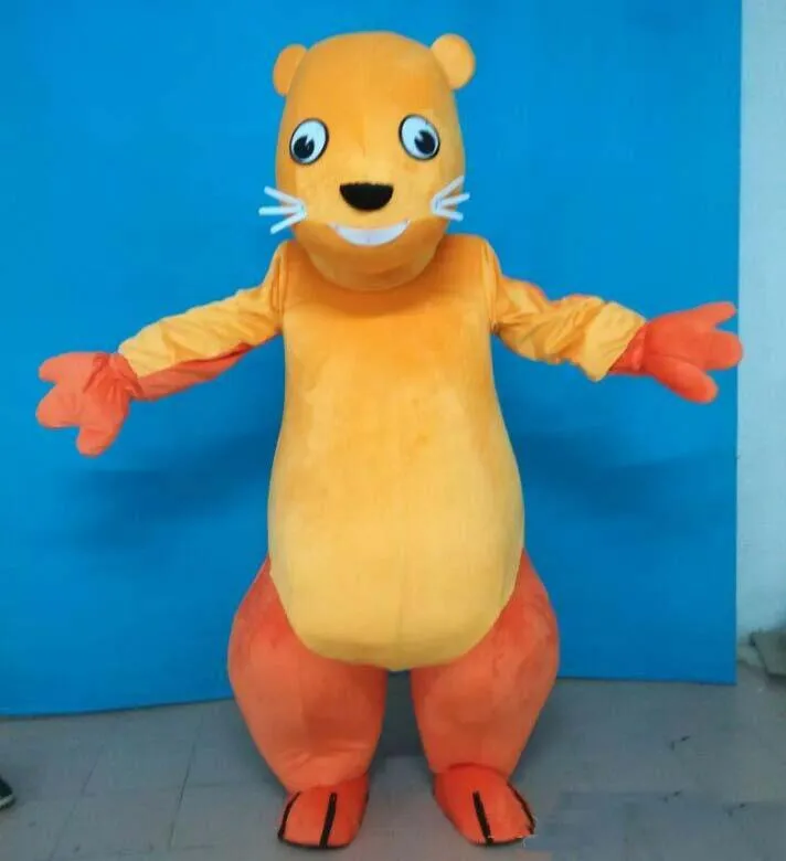 2018 alta calidad caliente la cabeza traje de la mascota mole naranja para adultos para usar en venta