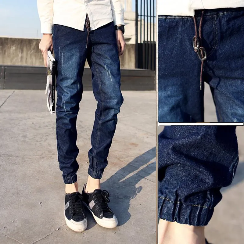 DENIM JOGGER PANTS - Blue