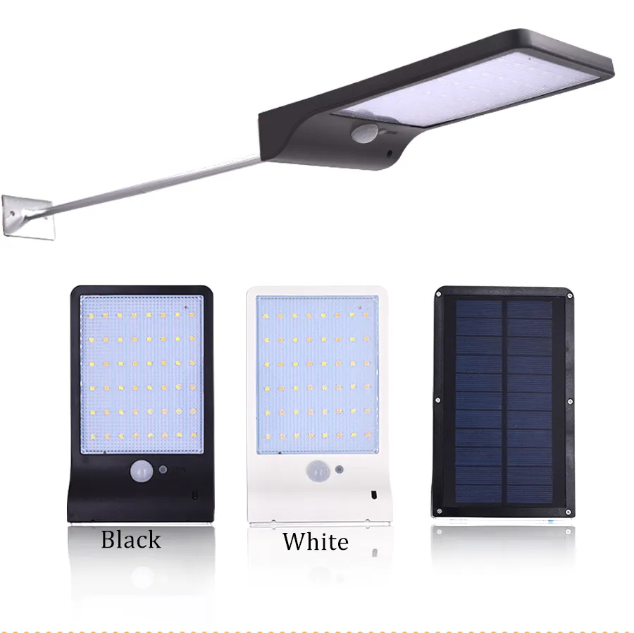 Amélioré 48 led couleur de la lumière solaire réglable avec contrôleur trois modes lampes étanches pour jardin extérieur Wall Street