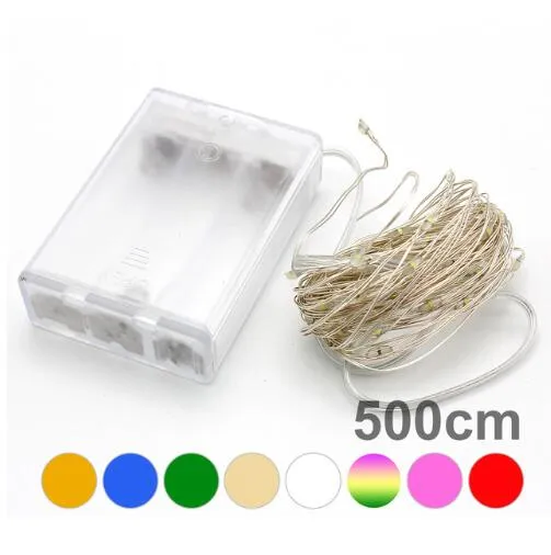 5M 50LED 3XAA batterie LED guirlandes lumineuses pour guirlande de noël fête décoration de mariage noël clignotant fée lumières