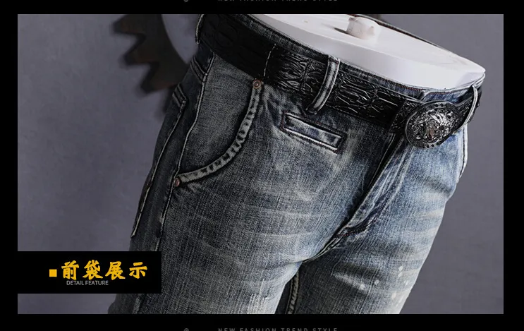 Droite Jean Pantalon Hommes Jeans Hommes Célèbre Marque De Mode Cool Denim Jeans Desinger Casual Crayon Skiny Jeans J180301