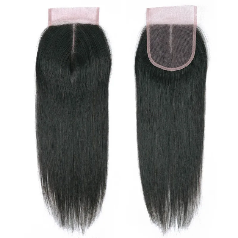 Extensions de cheveux naturels colorés ombrés, tissage de cheveux naturels, partie centrale, 4x4, Extensions de fermeture en dentelle, noir naturel, 1B27 1B30 1B33 1B99J1874172