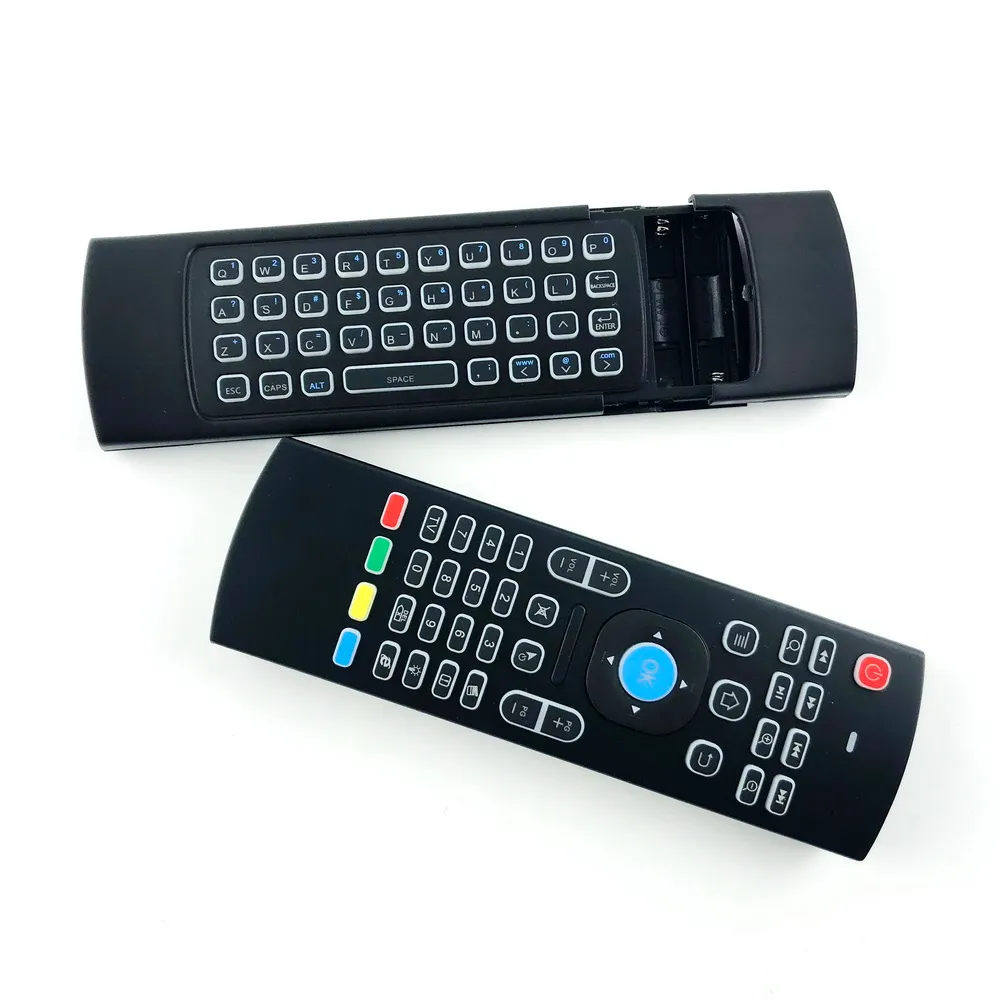 Podświetlana klawiatura MX3 X8 z IR nauka Qwerty 2.4G bezprzewodowy pilot 6 osi Fly Air Mouse Gampad dla tv box z androidem i8