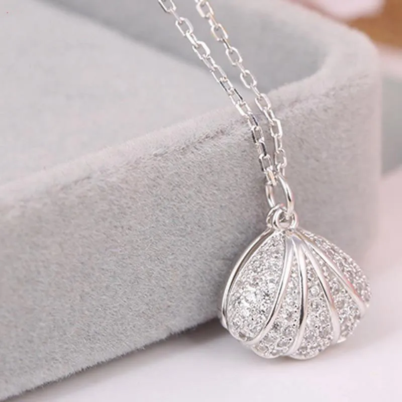 Guli temperamento elegante micro incrustaciones de circón en forma de perla 925 cadena fina de plata cadena de clavícula collar corto joyería de plata