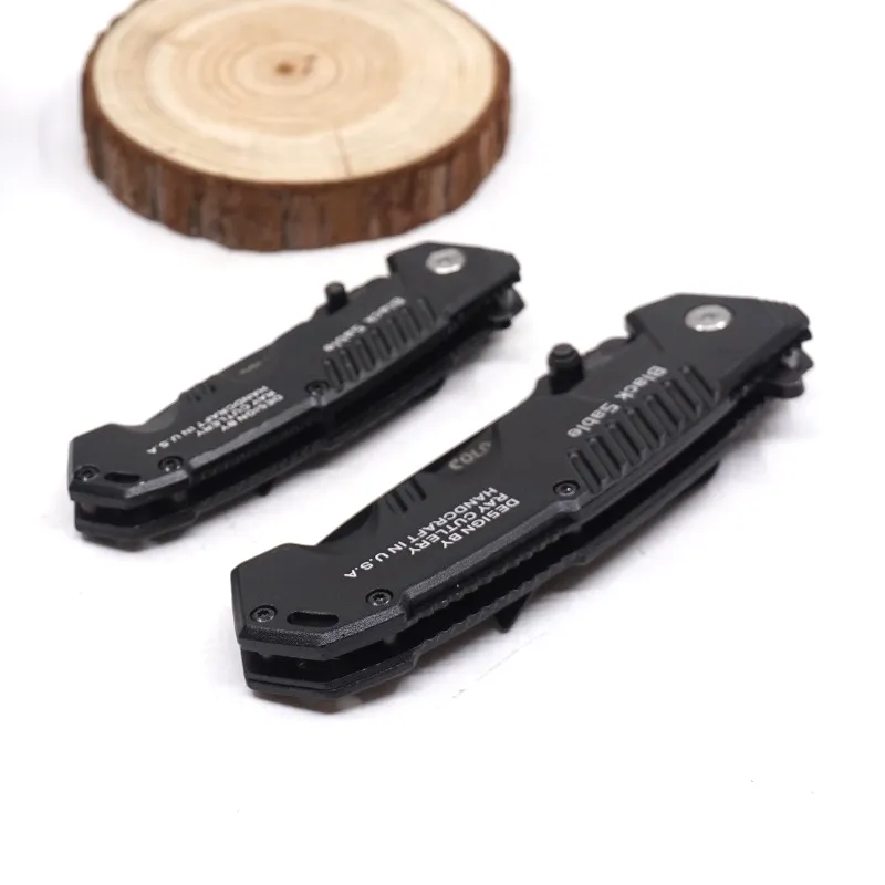 Koude zwarte stalen mes vouwen zakmes tactische combat survival messen camping jacht mes 7Cr17mov blade outdoor edc tool