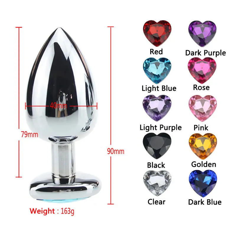 Stainless Steel Heart Shaped Anal Plug, 9.5*4cm... From Zhengrui09, $5.91