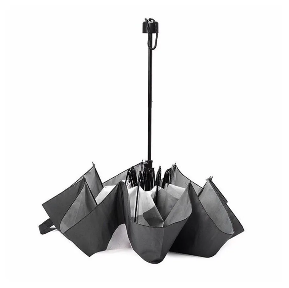 Parapluie de doigt moyen pluie coupe-vent jusqu'à votre parapluie Creative Parasol pliant Mode Impact Noir Parapluie OOA4505