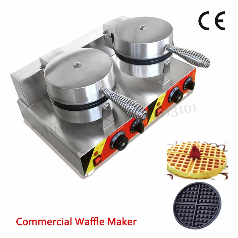 Electric Double Heads Commercial Waffle Maker Classic Snock Waffle Baker Termostat ve Zamanlayıcı CE315i ile Kolay Çalışma